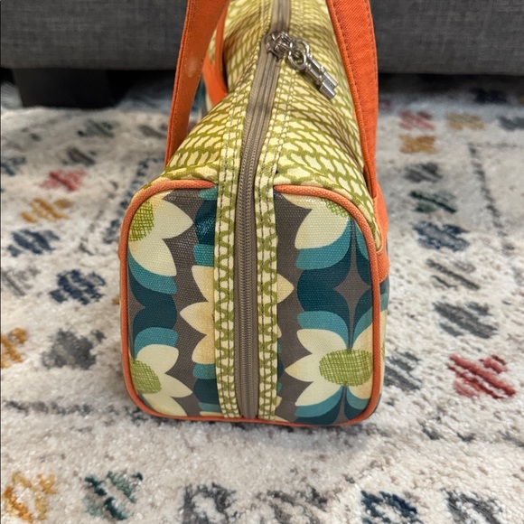 Vintage Fossil Floral Cosmetic Bag Key Zipper Canvas Travel Pouch Retro Y2K - Picture 6 of 12